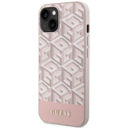 Etui Guess GUHMP14MHGCFSEP na iPhone 14 Plus - różowe GCube Stripes MagSafe