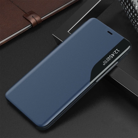 HURTEL ECO LEATHER VIEW CASE ETUI DO IPHONE 13 MINI Z KLAPKĄ I Z PODSTAWKĄ