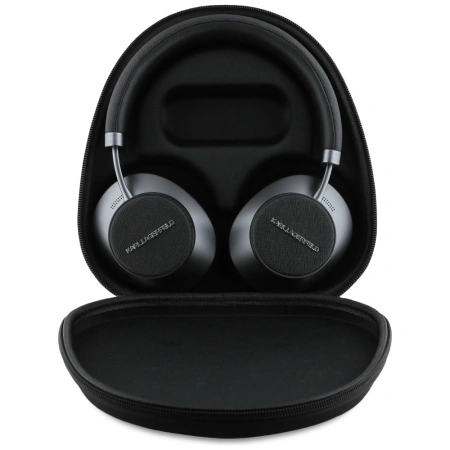 Słuchawki nauszne Karl Lagerfeld Saffiano Elongated Bluetooth ANC - czarne