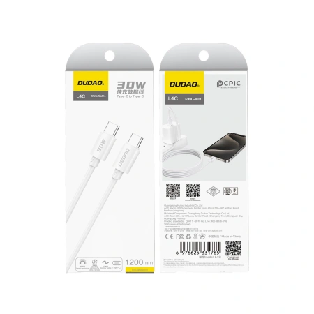 DUDAO KABEL USB-C DO USB-C 30W DO TELEFONÓW MOTOROLA 1.2M SZYBKIE ŁADOWANIE