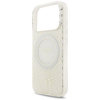 Etui Guess IML Flowers Electro Pearl Strap MagSafe do iPhone 17 Pro biały