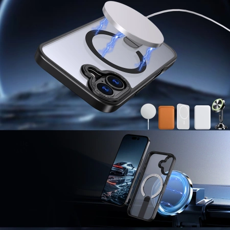 HURTEL ETUI HYBRID ARMOR X DO IPHONE 17 Z PODSTAWKĄ KOMPATYBILNE Z MAGSAFE