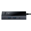 Hub USB-C 8w1 Baseus PioneerJoy HDMI 4K@60Hz + HDMI 4K@30Hz + DisplayPort 8K@30Hz + VGA + 2 x USB-A 3.0 + 2 x USB-C - szary