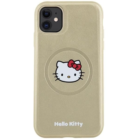 Etui Hello Kitty Leather Kitty Head MagSafe na iPhone 11 / Xr - złote