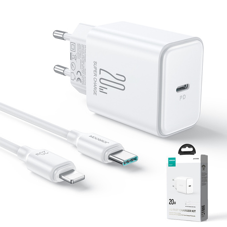Ładowarka 20W USB C PD z kablem USB C - Lightning Joyroom JR-TCF06