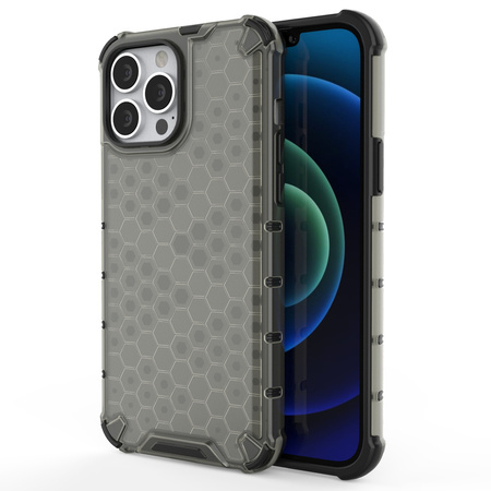 Honeycomb etui pancerny pokrowiec z żelową ramką iPhone 13 Pro Max czarny