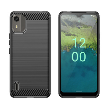 Etui silikonowe Carbon Case do Nokia C12/Nokia C12 Pro/Nokia C12 Plus - czarne