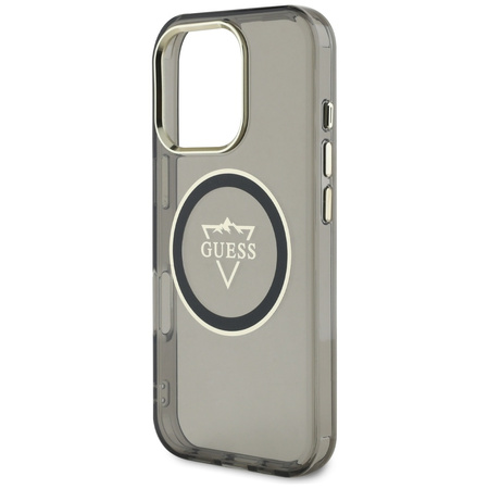 GUESS POKROWIEC TPU DO MAGSAFE IPHONE 16 PRO LOGO METAL MOUNTAIN NOWOCZESNE