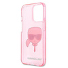 Etui Karl Lagerfeld KLHCP13XKHTUGLP na iPhone 13 Pro Max - różowe Glitter Karl's Head