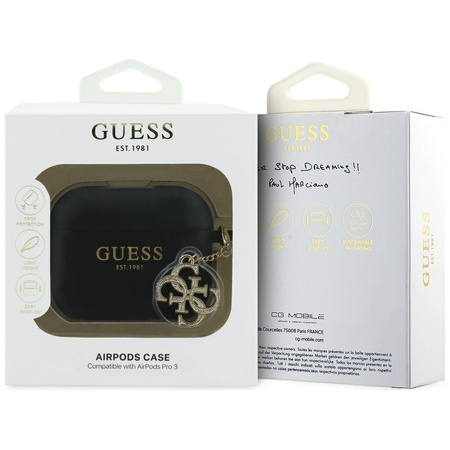 Etui Guess Silicone 4G Charm do AirPods Pro 3 czarny