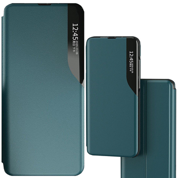 Eco Leather View Case elegancki futerał etui z klapką i funkcją podstawki iPhone 13 mini zielony