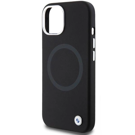 Etui BMW Signature Liquid Silicone MagSafe na iPhone 15 - czarne