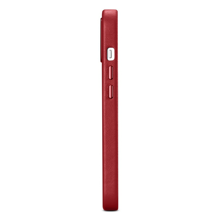 iCarer Case Leather pokrowiec etui z naturalnej skóry do iPhone 14 Plus czerwony (kompatybilne z MagSafe)