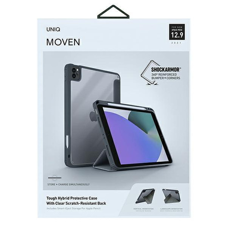 Etui Uniq Moven na iPad Pro 12,9" (2021) Antimicrobial - szare