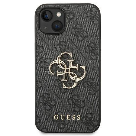 GUESS POKROWIEC DO IPHONE 14 15 6,1 4G HARD CASE ZŁOTE METAL LOGO