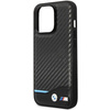 Etui BMW Leather Carbon na iPhone 13 Pro Max - czarne