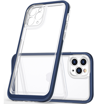 Clear 3in1 etui iPhone 14 Pro Max silikonowy pokrowiec z ramką niebieskie