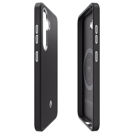 Etui Samsung Spigen Enzo Aramid Magnet do Galaxy S25 czarno-srebrny