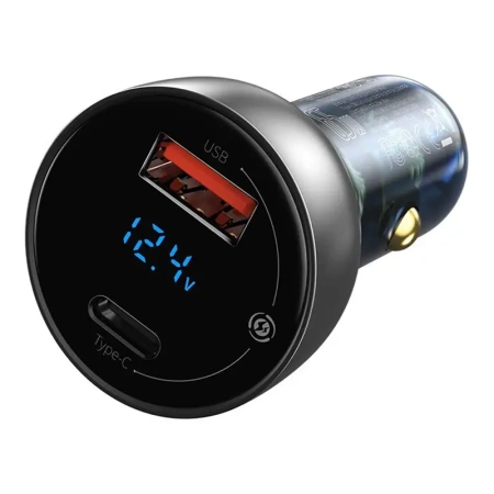 BASEUS ŁADOWARKA SAMOCHODOWA Z WYŚWIETLACZEM 65W 5A QC3.0 DO TELEFONÓW USB