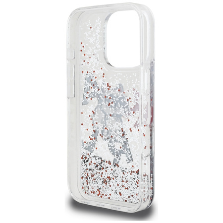 Etui Karl Lagerfeld Liquid Glitter       Choupette Logo do iPhone 16 Pro przezroczysty