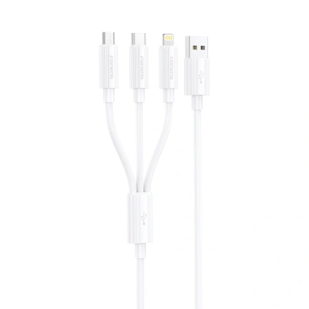 FONENG kabel XS07 3w1 3A 1.2M Biały