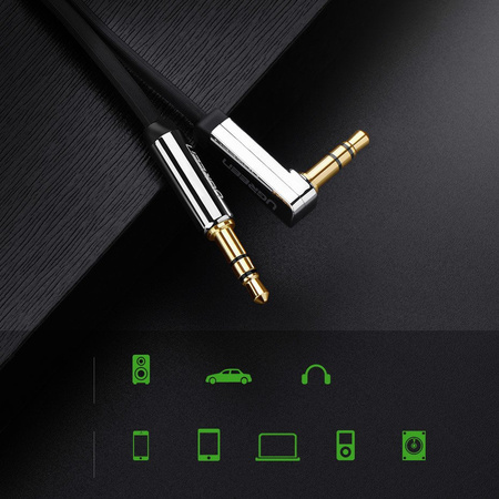 Ugreen płaski kabel przewód audio AUX 3,5 mm mini jack 5m srebrny (10728)