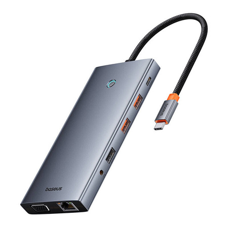 BASEUS HUB 13W1 USB-C DO HDMI DP VGA C USB PD RJ45 SD TF 3.5MM DO KOMPUTERA