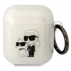 Etui Karl Lagerfeld KLA2HNKCTGT na AirPods 1/2 - przezroczyste Glitter Karl&Choupette