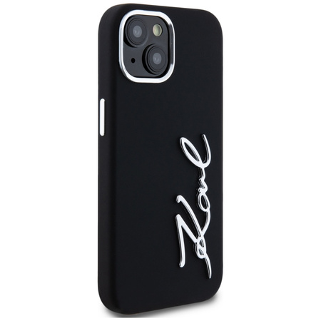 KARL LAGERFELD ETUI POKROWIEC DO IPHONE 15 Z SILICONE I METALOWYM LOGO