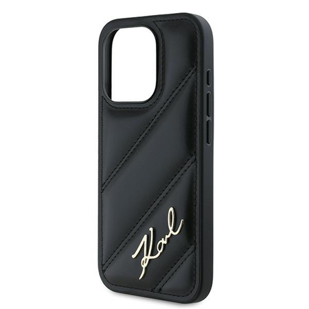 KARL LAGERFELD ETUI HARDCASE DO IPHONE 15 PRO 6.1 Z DIAGONAL QUILTED SCRIPT