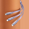 Mcdodo Kabel do telefonu, zwijany, do iPhone, Micro USB,  USB-C, 3w1, 66W, fioletowy