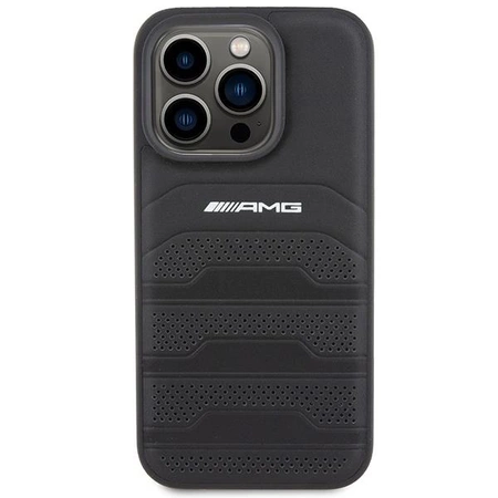 Etui AMG Leather Debossed Lines do iPhone 15 Pro Max - czarne