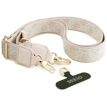 Etui Guess 4G Strass Logo & Big Strap Metal Buttons MagSafe na iPhone 17 Pro - różowe