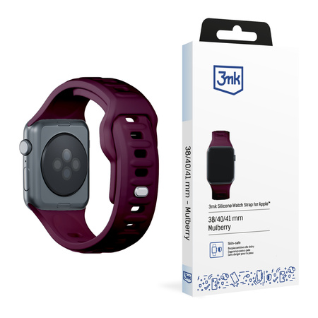 38/40/41/42 mm Mulberry (small) - 3mk Silicone Watch Strap for Apple