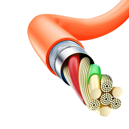 Kabel kątowy USB-A - Lightning 30W 1m rotacja 180° Dudao - pomarańczowy