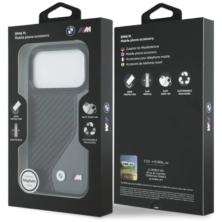 BMW ETUI M CARBON LOGO DO IPHONE 17 PRO MAGSAFE LUKSUSOWA OCHRONA