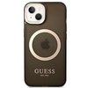 Guess GUHMP14MHTCMK iPhone 14 Plus 6,7" czarny/black hard case Gold Outline Translucent MagSafe