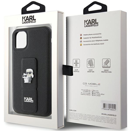 KARL LAGERFELD ETUI DO IPHONE XR 6.1 SAFFIANO KARL CHOUPETTE GRIPSTAND PINS