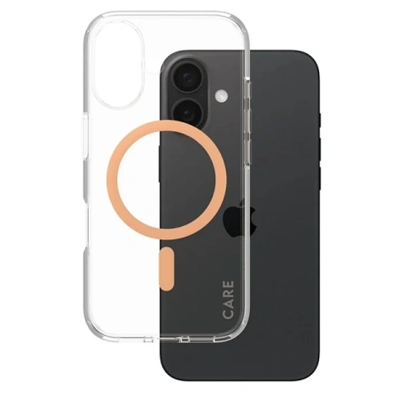Etui CARE by PanzerGlass Flagship Case z MagSafe na iPhone 16 - pomarańczowe