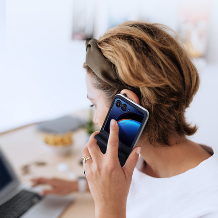 Skórzane etui z portfelem do Motorola Razr 40 Ultra Dux Ducis Bril - niebieskie