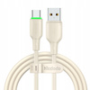 MCDODO KABEL USB-C SZYBKIE ŁADOWANIE DO SAMSUNG XIAOMI TYP C 6A 100W 1M LED BEŻOWY