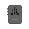 JELLICO uniwersalny adapter podróżny S9 PD 2xUSB-C + 1xUSB 3.4A Max 2500W Czarny