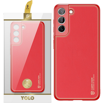 Dux Ducis Yolo eleganckie etui pokrowiec ze skóry ekologicznej Samsung Galaxy S22+ (S22 Plus) czerwony