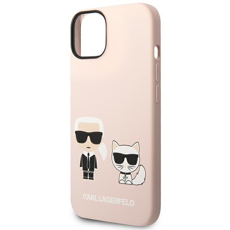 Karl Lagerfeld KLHMP14SSSKCI iPhone 14 / 15 / 13 6,1 hardcase jasnoróżowy/light pink Silicone Karl & Choupette Magsafe