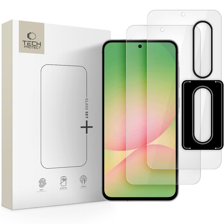 SZKŁO HARTOWANE TECH-PROTECT GLASS SET+ 3-PACK GALAXY A36 / A56 5G CLEAR