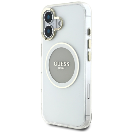 GUESS ETUI CASE DO IPHONE 16 DO MAGSAFE Z LOGO CLASSIC METAL COLORED CIRCLE