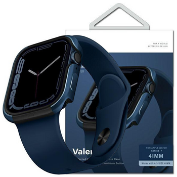 UNIQ etui Valencia Apple Watch Series 4/5/6/7/8/SE 45/44mm. niebieski/blue
