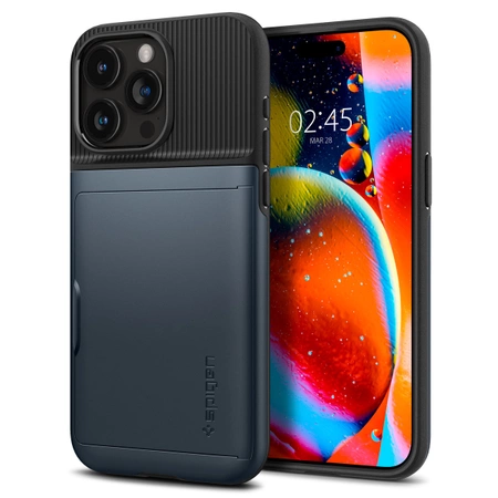 Etui Spigen Slim Armor CS do iPhone 15 Pro - niebieskie