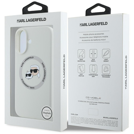 KARL LAGERFELD ETUI SILICONE DOUBLE HEADS AND CIRCLE DO IPHONE 16