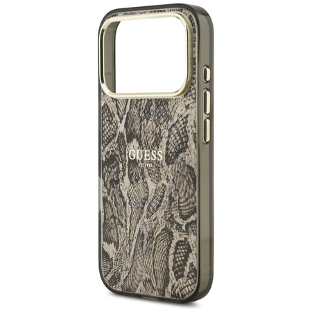 Etui Guess Python Pattern MagSafe do     iPhone 17 Pro Max brązowy